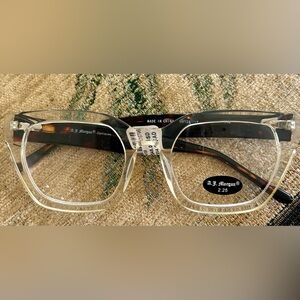 Anthropologie A.J. Morgan Monarch Square Reading Glasses Readers 2.25 New